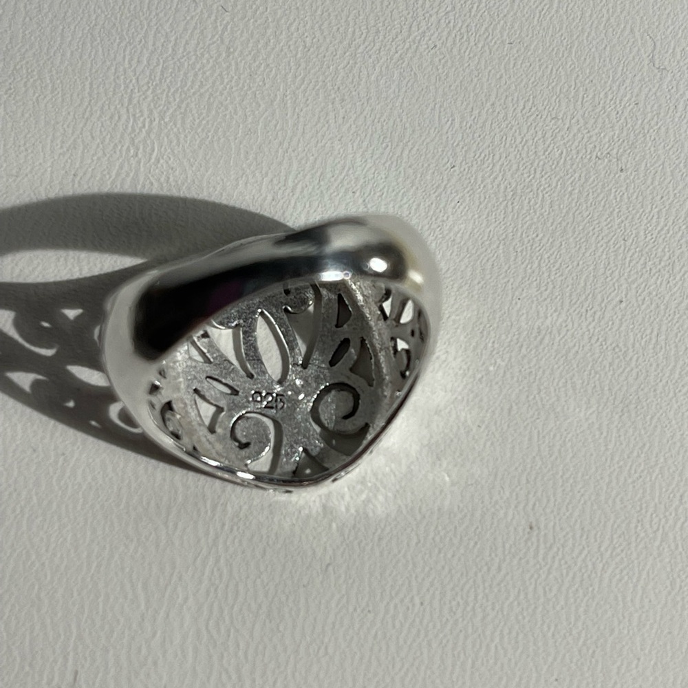 Sterling Silver Ring- Open Scroll Design- 925- Si… - image 5